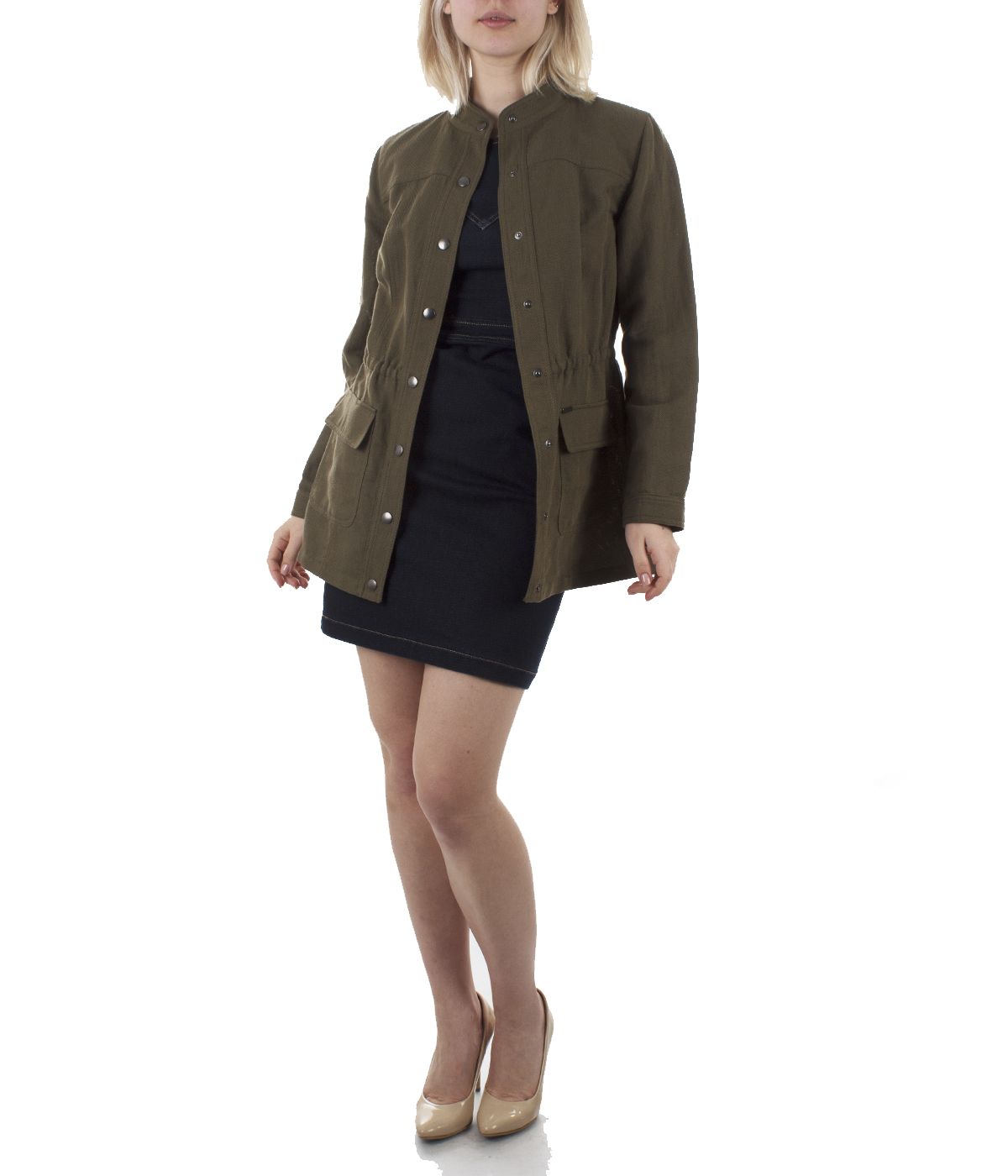 Casual linen and cotton jacket with press-studs and pockets with flaps 2